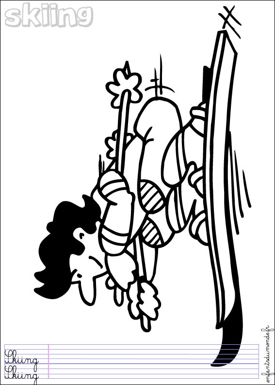 coloriage ski 3